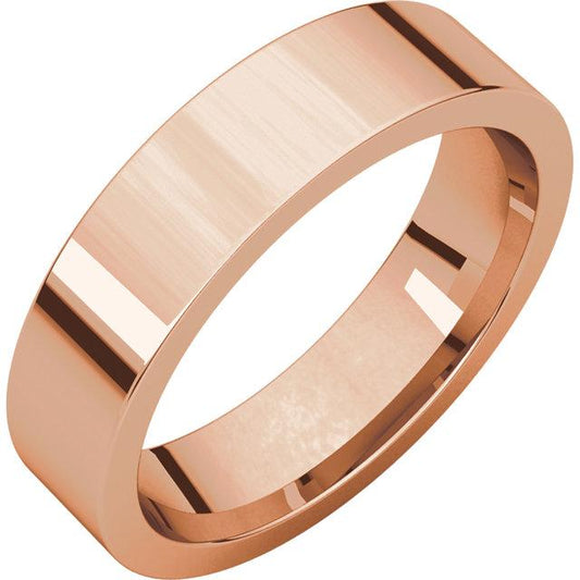 5mm Flat Comfort Fit Wedding Band - I Heart Moissanites