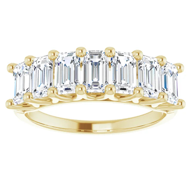 Seven Stone Emerald Cut Anniversary Band