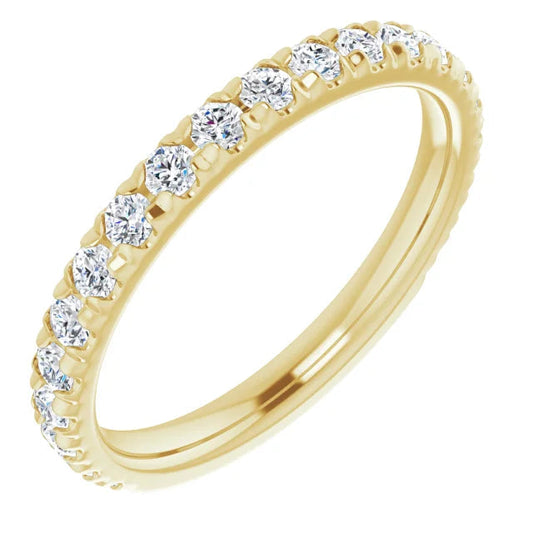 Round Brilliant French Set Wedding Band
