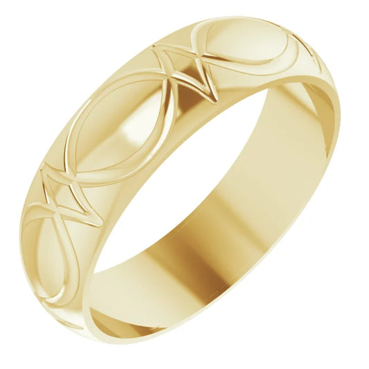 Men's Patterned Wedding Band