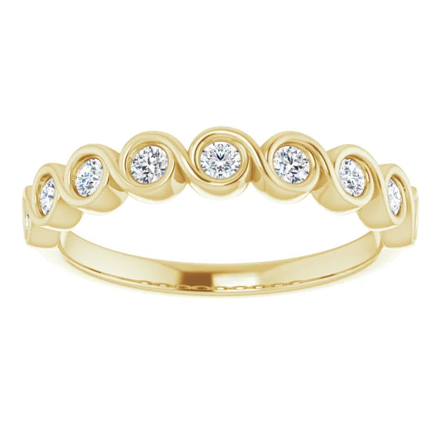 Round Brilliant Bezel Set Anniversary Band