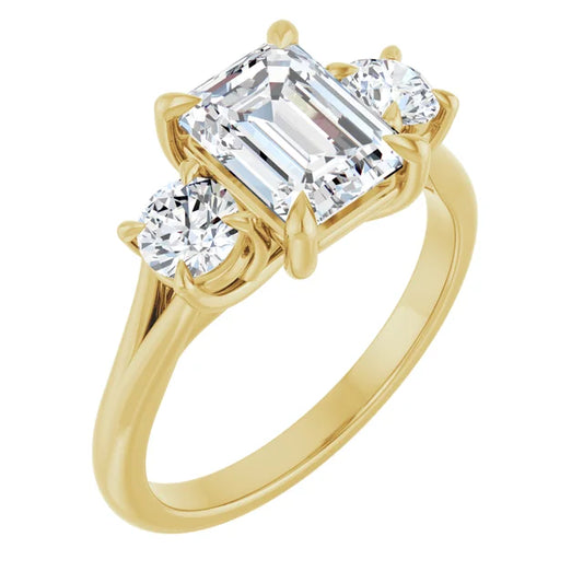 Emerald Rose Gold Accent Engagement Ring