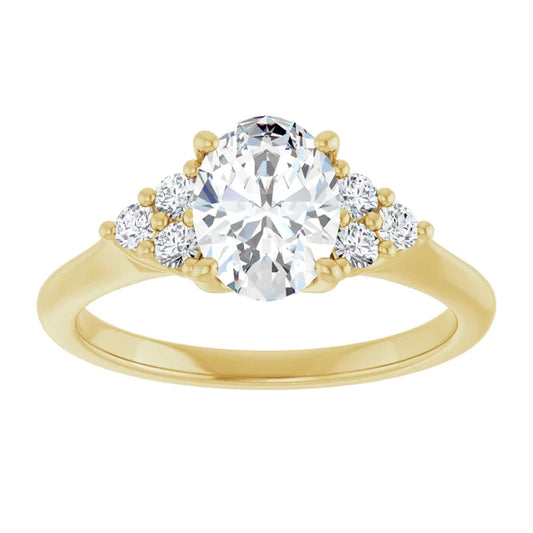 2.50ct Oval Moissanite Antique Accent Engagement Ring