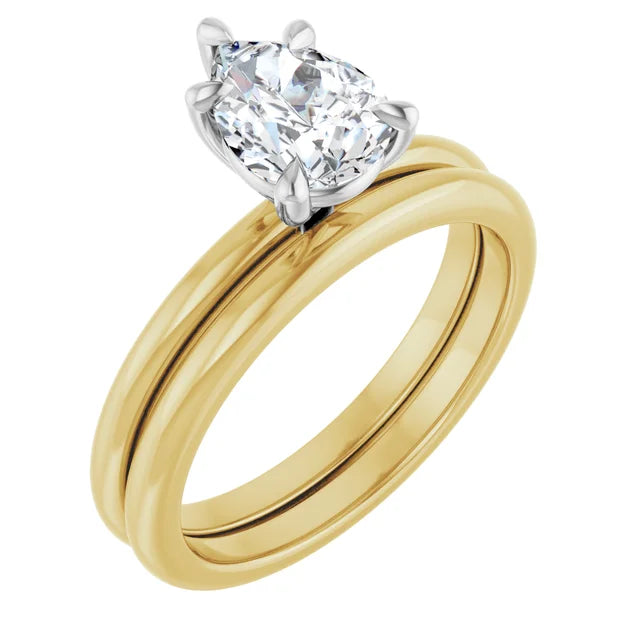 Pear White & Yellow Gold Solitaire Engagement Ring