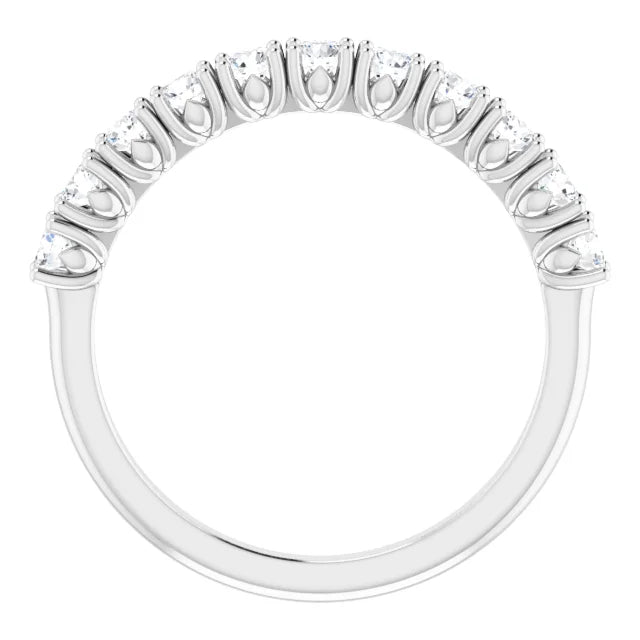 Round Brilliant Shared Prong Anniversary Band