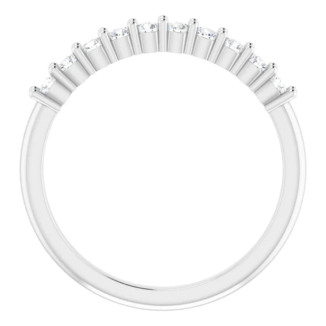 Round Brilliant Shared Prong Anniversary Band