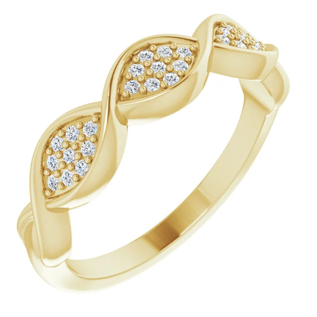 Pave Twist Anniversary Band
