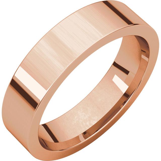 5mm Flat Comfort Fit Wedding Band - I Heart Moissanites