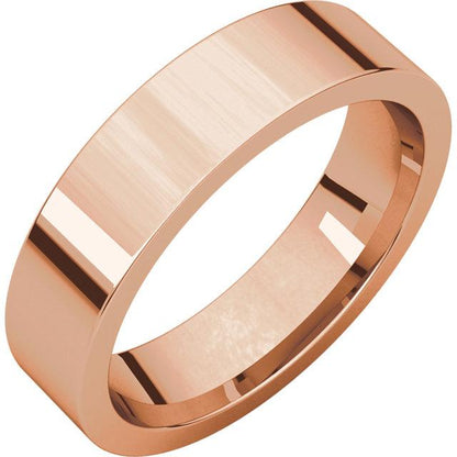 5mm Flat Comfort Fit Wedding Band - I Heart Moissanites