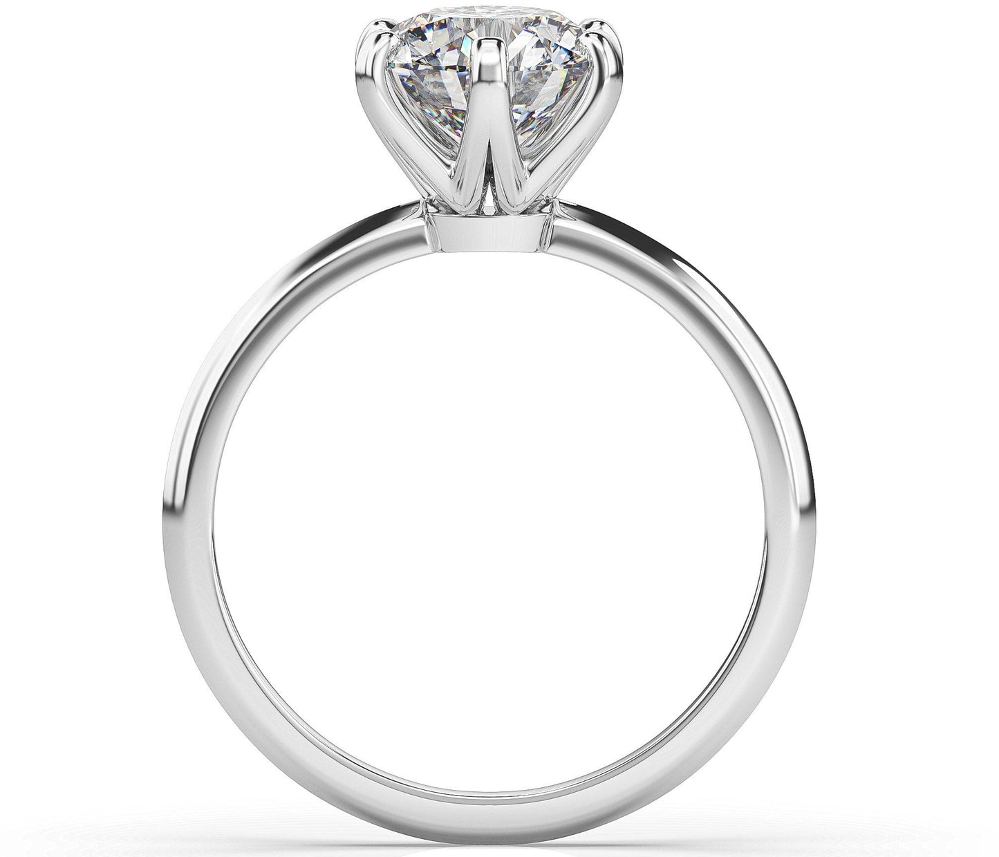 Round Brilliant White Gold Six Claw Solitaire Engagement Ring