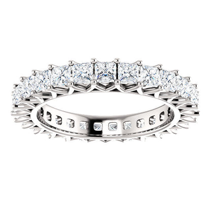 2.85ct Princess Moissanite Eternity Band