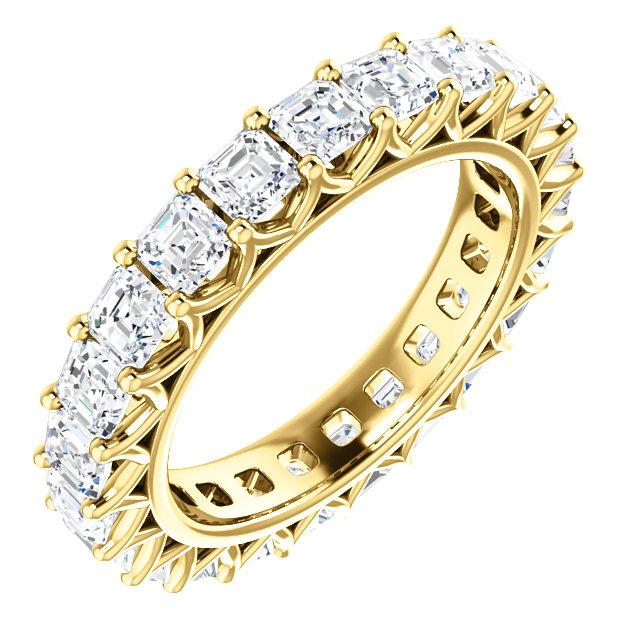 4.60ct Asscher Moissanite Eternity Band - I Heart Moissanites