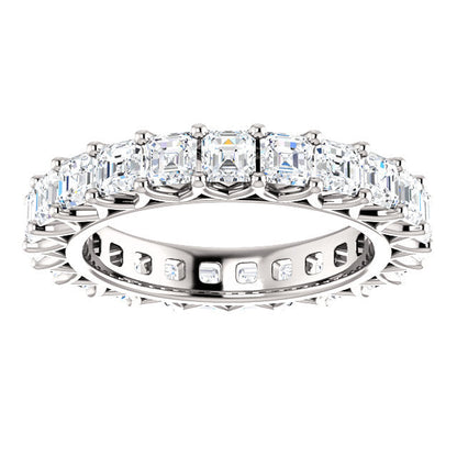 4.60ct Asscher Moissanite Eternity Band - I Heart Moissanites