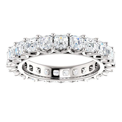 4.60ct Asscher Moissanite Eternity Band - I Heart Moissanites