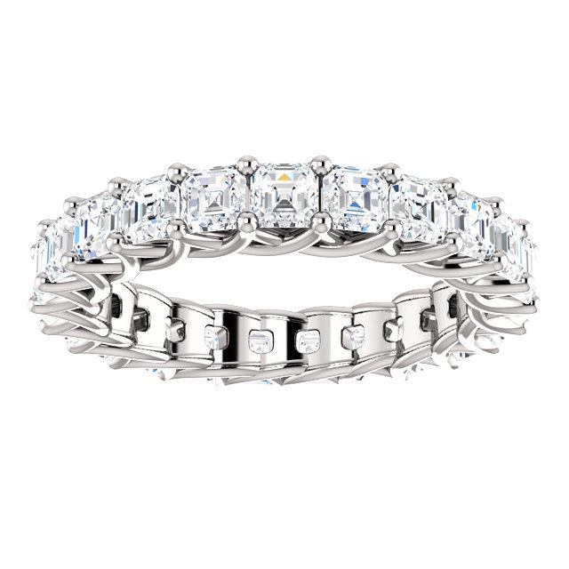 5.75ct Asscher Moissanite Eternity Band - I Heart Moissanites