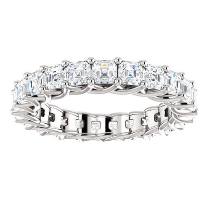 5.75ct Asscher Moissanite Eternity Band - I Heart Moissanites