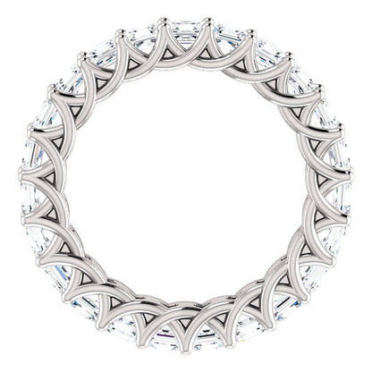 5.75ct Asscher Moissanite Eternity Band - I Heart Moissanites