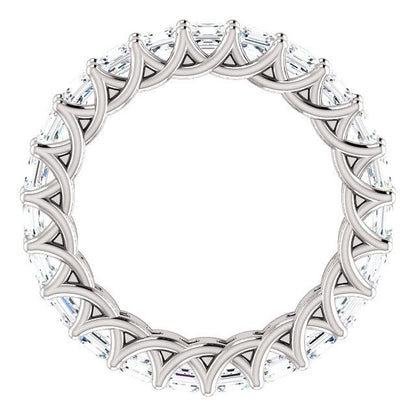 5.75ct Asscher Moissanite Eternity Band - I Heart Moissanites