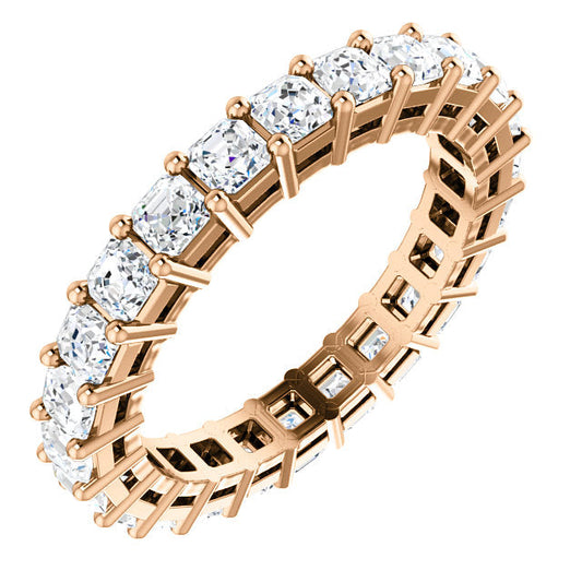 3.15ct Asscher Moissanite Eternity Band - I Heart Moissanites