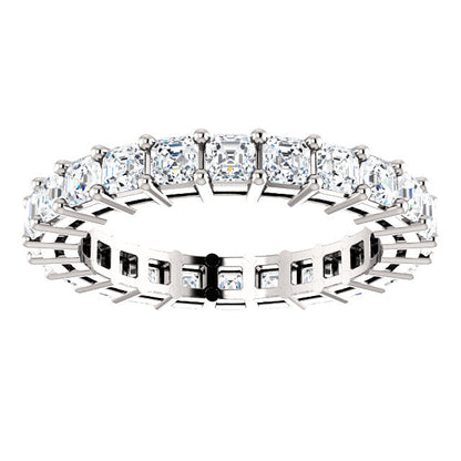 3.15ct Asscher Moissanite Eternity Band - I Heart Moissanites