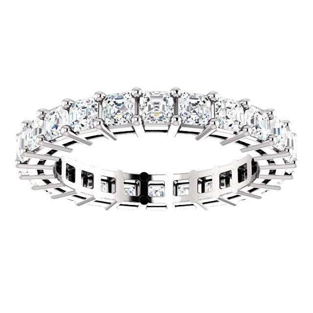 3.15ct Asscher Moissanite Eternity Band - I Heart Moissanites