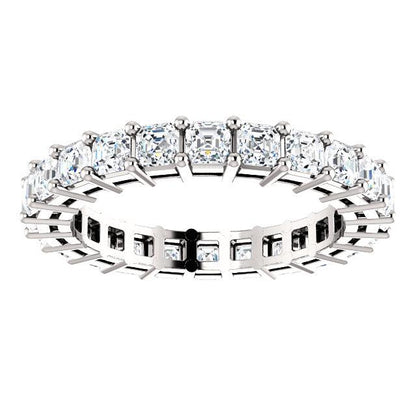 3.15ct Asscher Moissanite Eternity Band - I Heart Moissanites