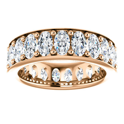 6.30ct Oval Channel Set Moissanite Eternity Band - I Heart Moissanites