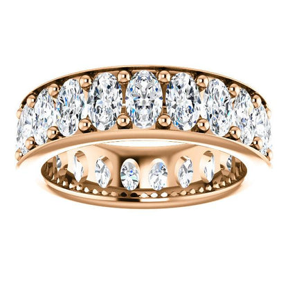 6.30ct Oval Channel Set Moissanite Eternity Band - I Heart Moissanites
