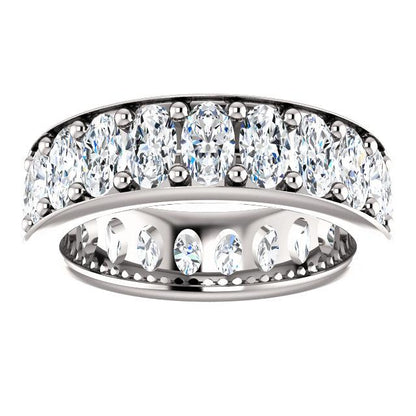 6.30ct Oval Channel Set Moissanite Eternity Band - I Heart Moissanites