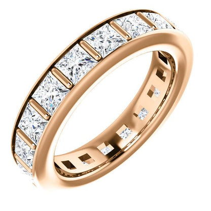 5.40ct Princess Channel Set Moissanite Eternity Band - I Heart Moissanites