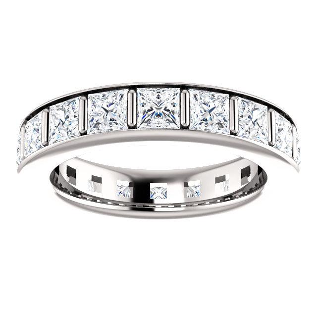 5.40ct Princess Channel Set Moissanite Eternity Band - I Heart Moissanites
