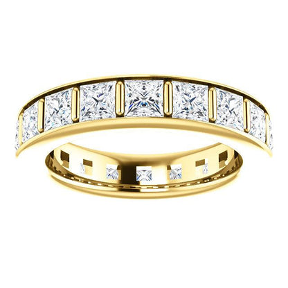 5.40ct Princess Channel Set Moissanite Eternity Band - I Heart Moissanites