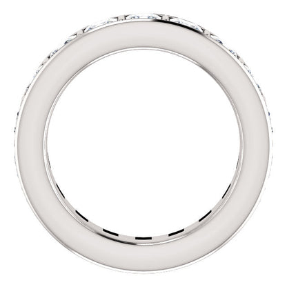 5.40ct Princess Channel Set Moissanite Eternity Band - I Heart Moissanites