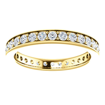 0.90ct Round Brilliant Channel Set Moissanite Eternity Band - I Heart Moissanites