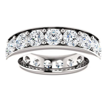 5.10ct Round Brilliant Channel Set Moissanite Eternity Band - I Heart Moissanites