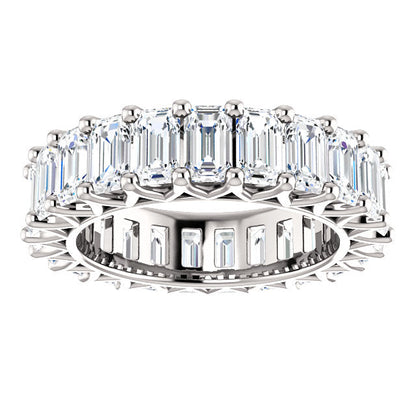 6.90ct Emerald Moissanite Eternity Band - I Heart Moissanites