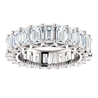 6.90ct Emerald Moissanite Eternity Band - I Heart Moissanites