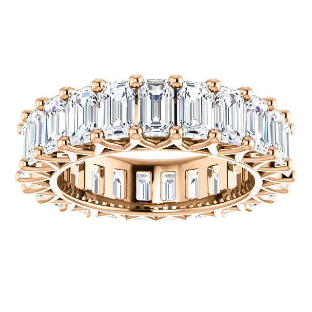 6.90ct Emerald Moissanite Eternity Band - I Heart Moissanites