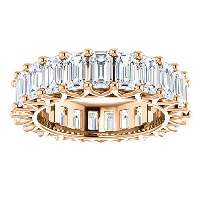 6.90ct Emerald Moissanite Eternity Band - I Heart Moissanites
