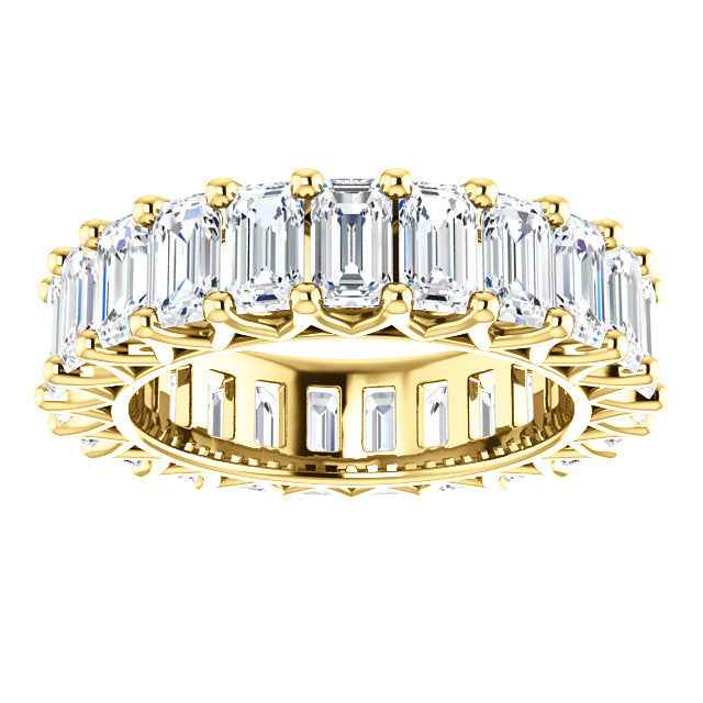 6.90ct Emerald Moissanite Eternity Band - I Heart Moissanites