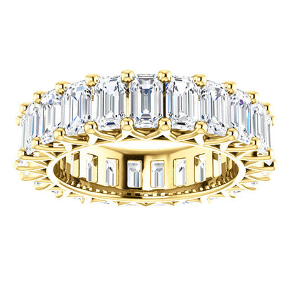 6.90ct Emerald Moissanite Eternity Band - I Heart Moissanites
