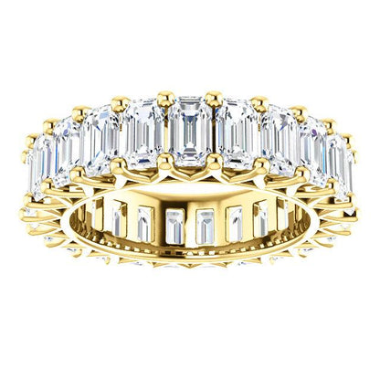 6.90ct Emerald Moissanite Eternity Band - I Heart Moissanites