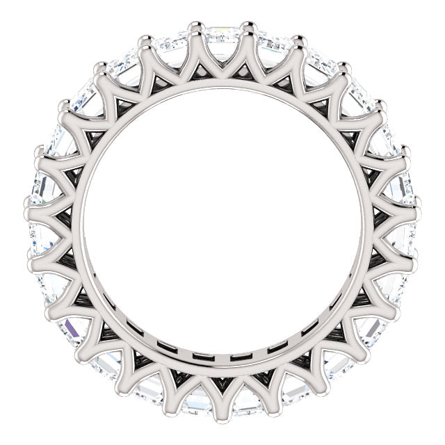 6.90ct Emerald Moissanite Eternity Band - I Heart Moissanites