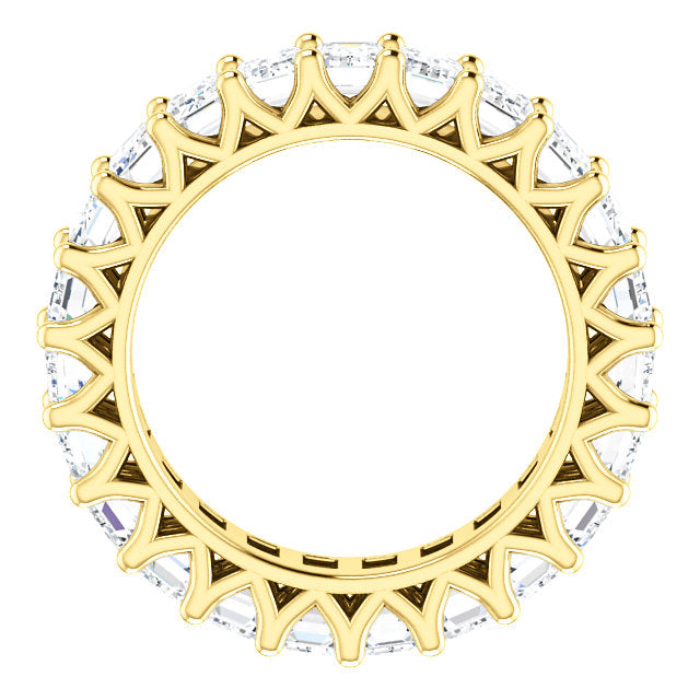 6.90ct Emerald Moissanite Eternity Band - I Heart Moissanites