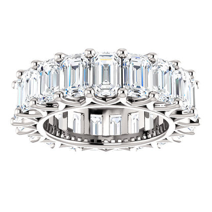 9.50ct Emerald Moissanite Eternity Band - I Heart Moissanites