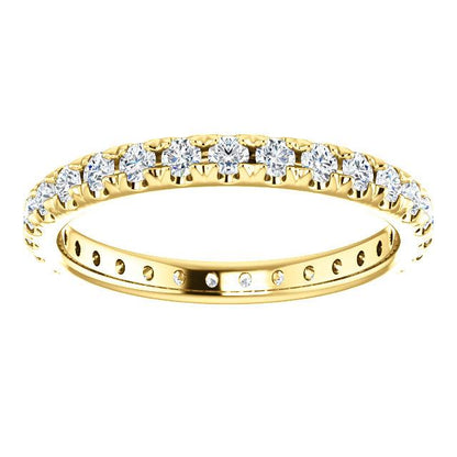 Round Brilliant French Set Moissanite Eternity Band - I Heart Moissanites