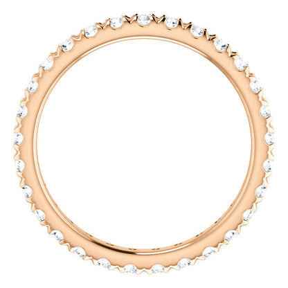 Round Brilliant French Set Moissanite Eternity Band - I Heart Moissanites