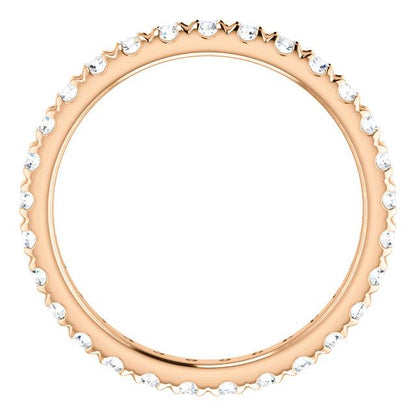 Round Brilliant French Set Moissanite Eternity Band - I Heart Moissanites