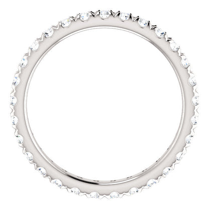 Round Brilliant French Set Moissanite Eternity Band - I Heart Moissanites