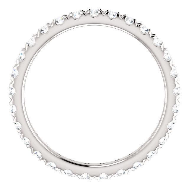 Round Brilliant French Set Moissanite Eternity Band - I Heart Moissanites